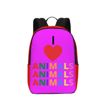 I LOVE ANIMALS Large HOT COLORS Back Pack