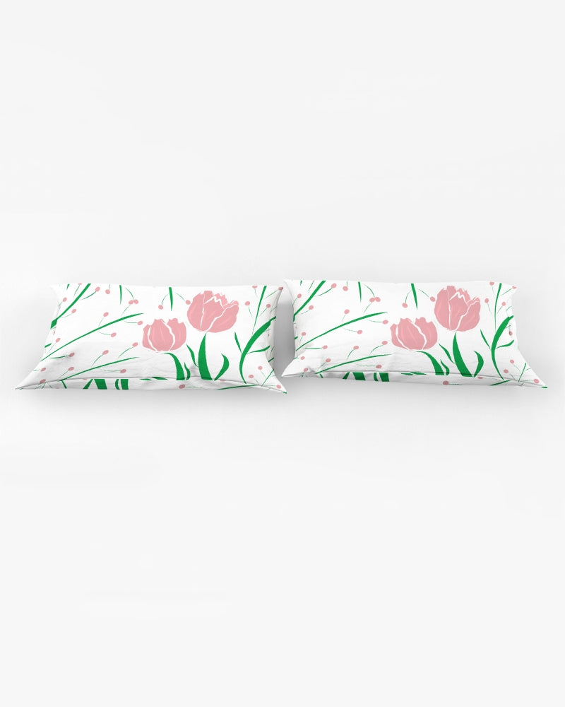 Peach Tulip Vine King Pillow Case