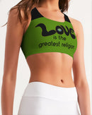 Love Is The Greatest Relgion Seamless Sports Bra (QR CODE ON BACK FOR BRAND SUPPORTERS)-4