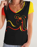 Don't Forget To Stretch Ladies V-Neck Tee-1