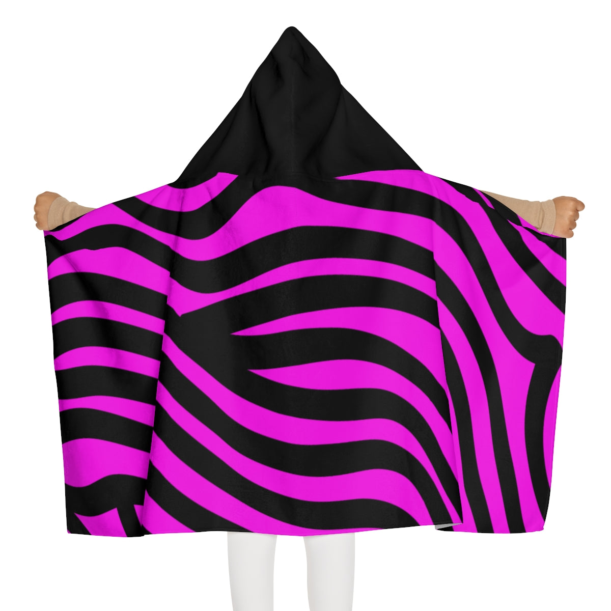 Zebra Pink Girls Hooded Towel - 0