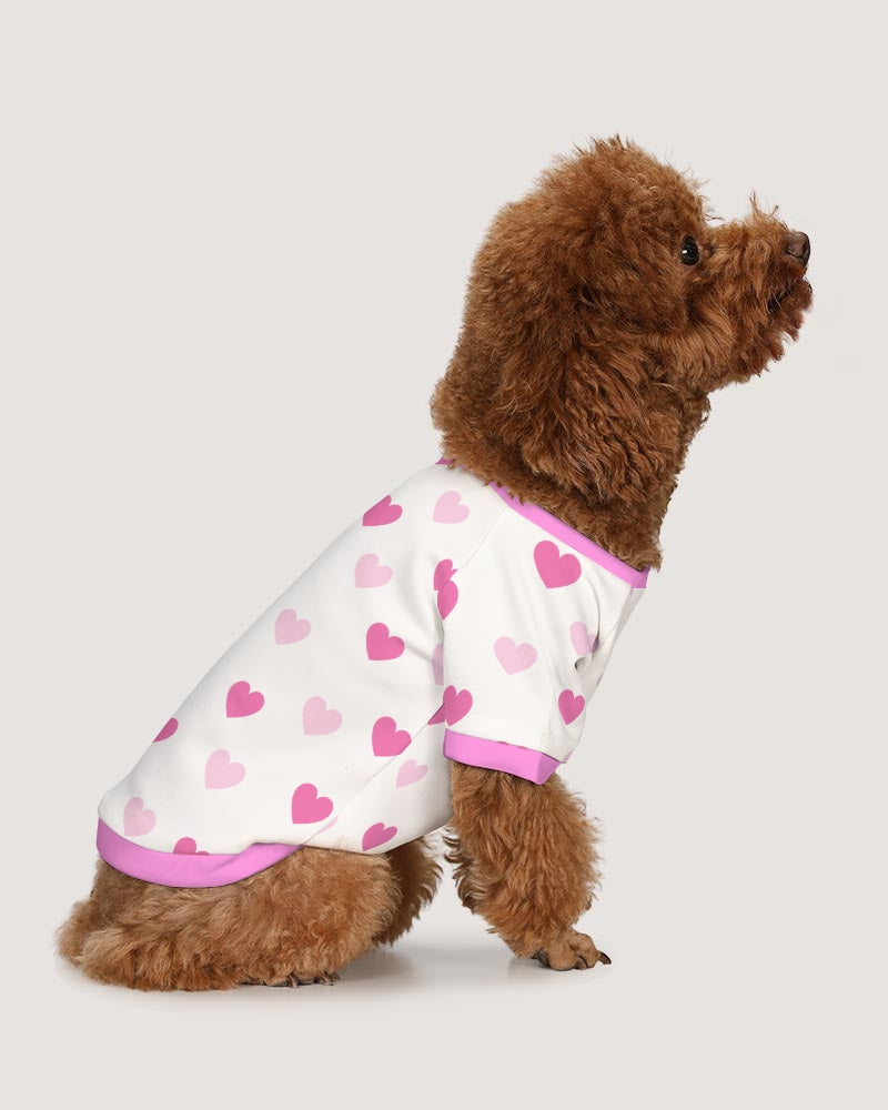 Pink Hearts Doggie Tee