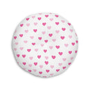 Pink Hearts Tufted Round Floor Pillow-3