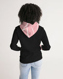 Peach Tulip Ladies Black Hoodie-5