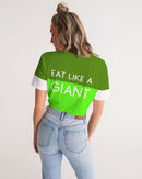 Eat Like A Giant Ladies Twist Front Cropped Tee-2