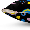 Cutey Pastel Black Spun Polyester Square Pillow-2