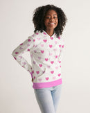 Pink Hearts Ladies Hoodie-2