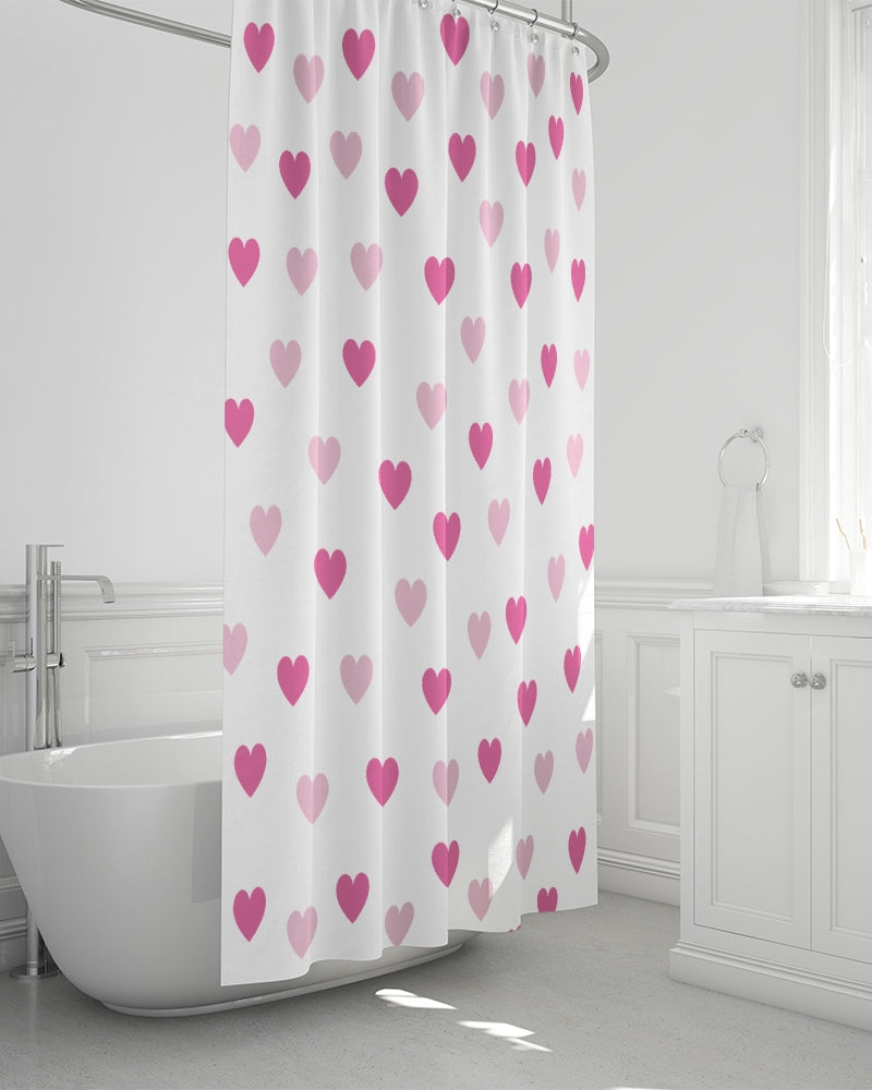 Pink Hearts Shower Curtain - 0