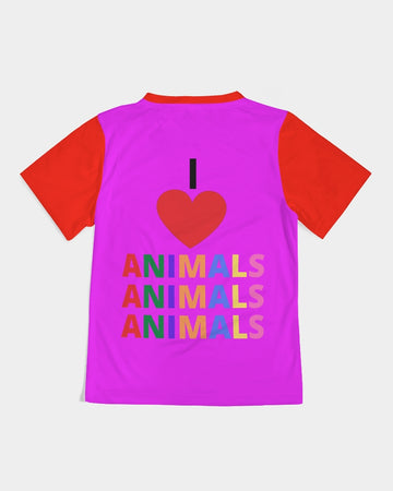 I LOVE ANIMALS GIRLS TEE SHIRT - 0