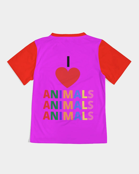I LOVE ANIMALS GIRLS TEE SHIRT