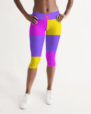 Cali Flower Ladies Mid-Rise Capri-1