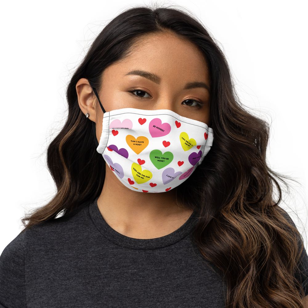 Valentine's Sweet Tart Hearts Premium face mask