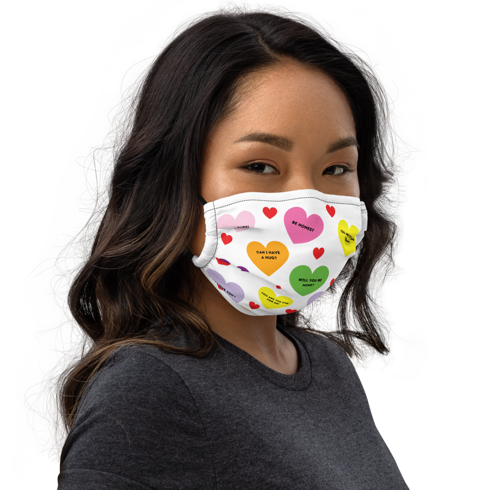 Valentine's Sweet Tart Hearts Premium face mask