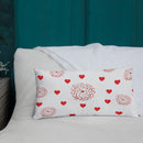 Valentine's Red Hearts and Roses Premium Pillow-19