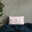 Valentine's Red Hearts and Roses Premium Pillow-20