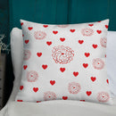 Valentine's Red Hearts and Roses Premium Pillow-29