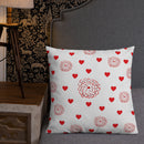 Valentine's Red Hearts and Roses Premium Pillow-22