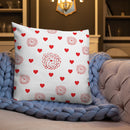 Valentine's Red Hearts and Roses Premium Pillow-23