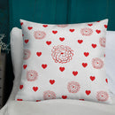 Valentine's Red Hearts and Roses Premium Pillow-24