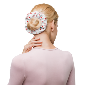 Red Hearts and Roses Scrunchie