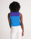 Blue Turqu Ladies Cropped Tank-5