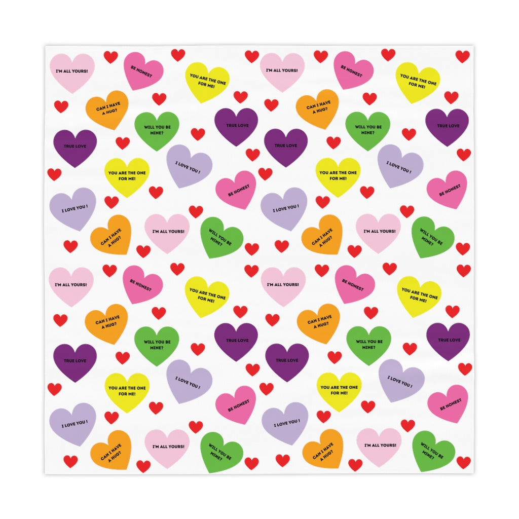 Valentine's Sweet Tart Hearts Table Cloth