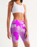 Pink Fusion Ladies Mid-Rise Bike Shorts-1