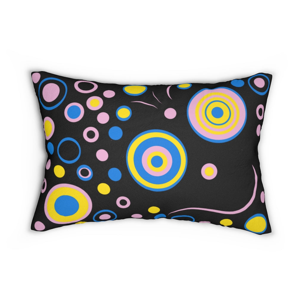 Cutey Pastel Black Spun Polyester Lumbar Pillow