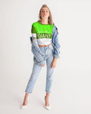Eat Like A Giant Ladies Twist Front Cropped Tee-6