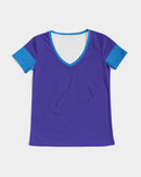 Blue Turqu Ladies V-Neck Tee-7