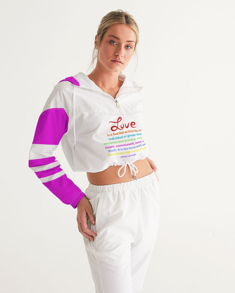 LOVE IS Ladies Cropped Windbreaker