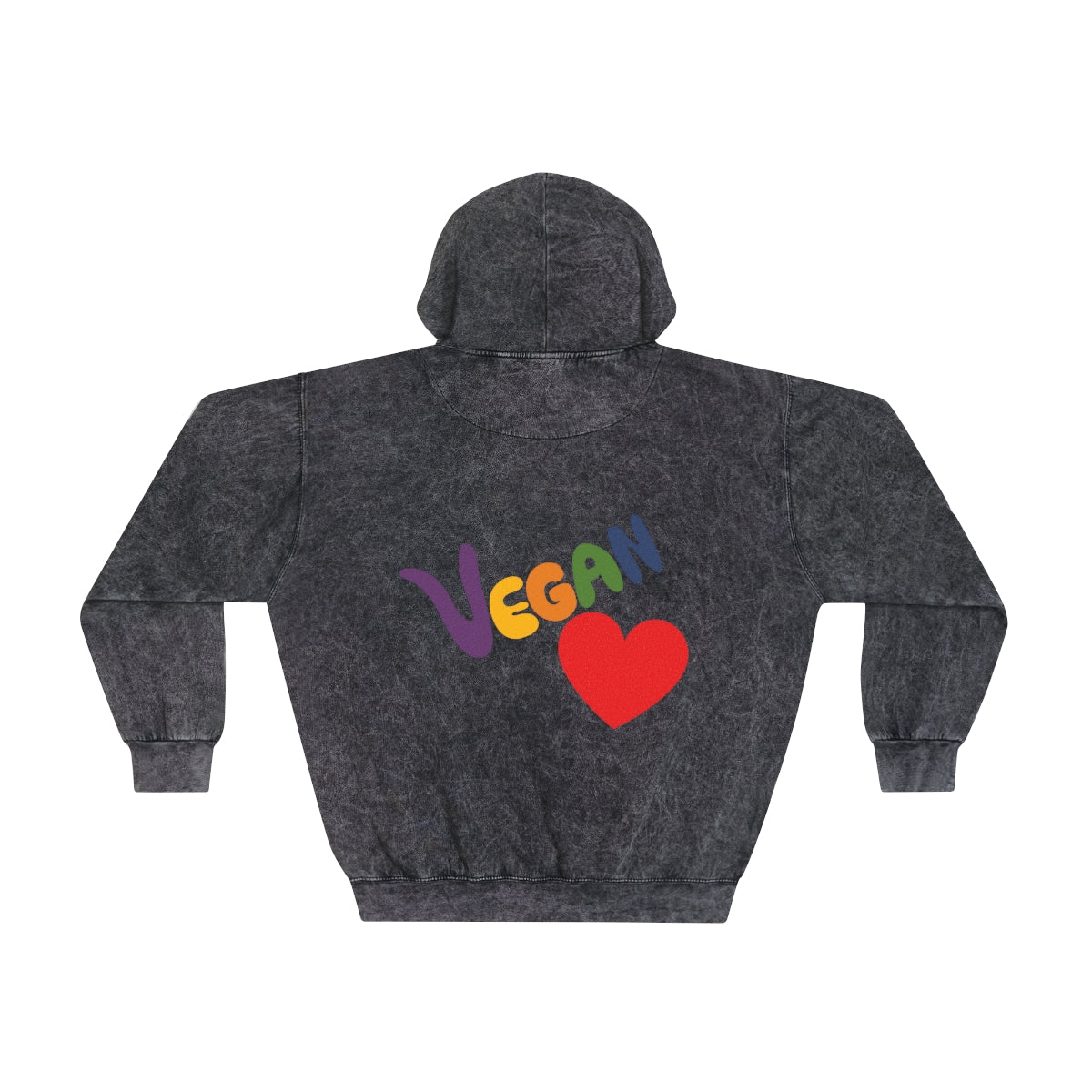 Vegan Heart Mineral Wash Men's Hoodie