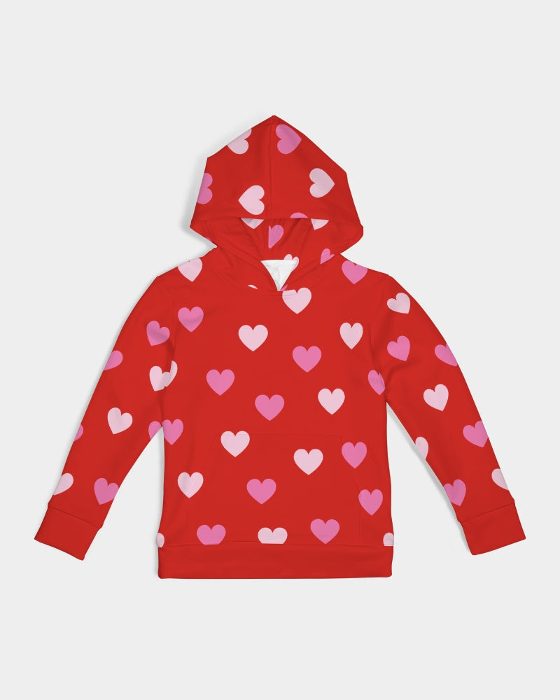 Pink Hearts Red Girls Hoodie