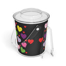 Sweet Tart Heart Black Ice Bucket with Tongs-7