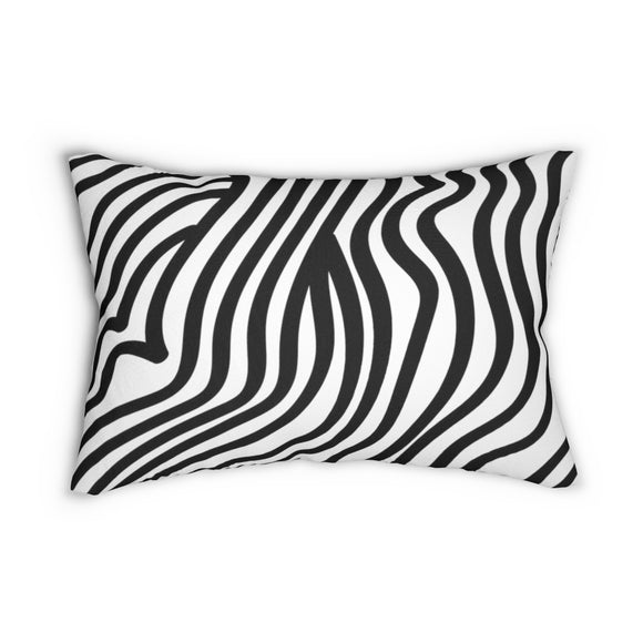 Zebra Print Spun Polyester Lumbar Pillow