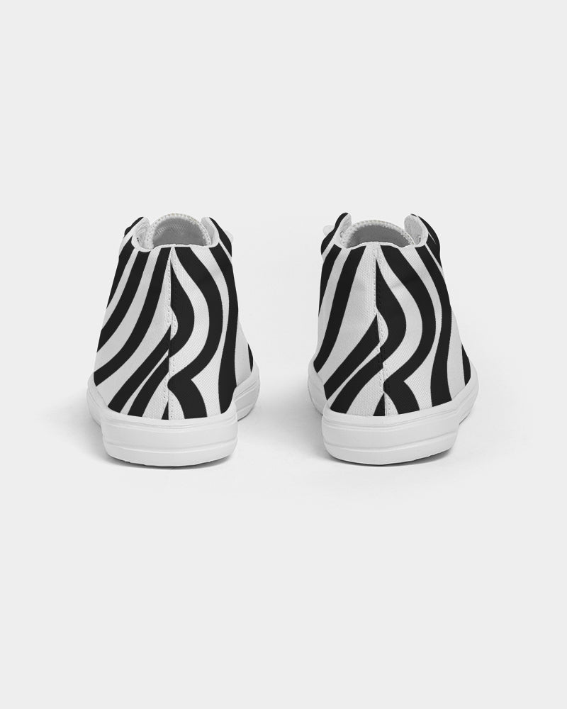 Zebra Hot Pink Girls Hightop Canvas Shoe - 0