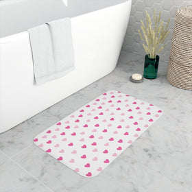 Pink Hearts Memory Foam Bath Mat