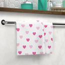 Pink Hearts Face Towel-1