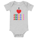 I LOVE ANIMALS Baby Short Sleeve 100% COTTON One Piece-4