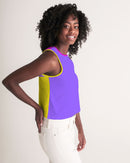 Cali Flower Ladies Cropped Tank-4