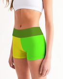 Lemon Lime Ladies Mid-Rise Yoga Shorts-4