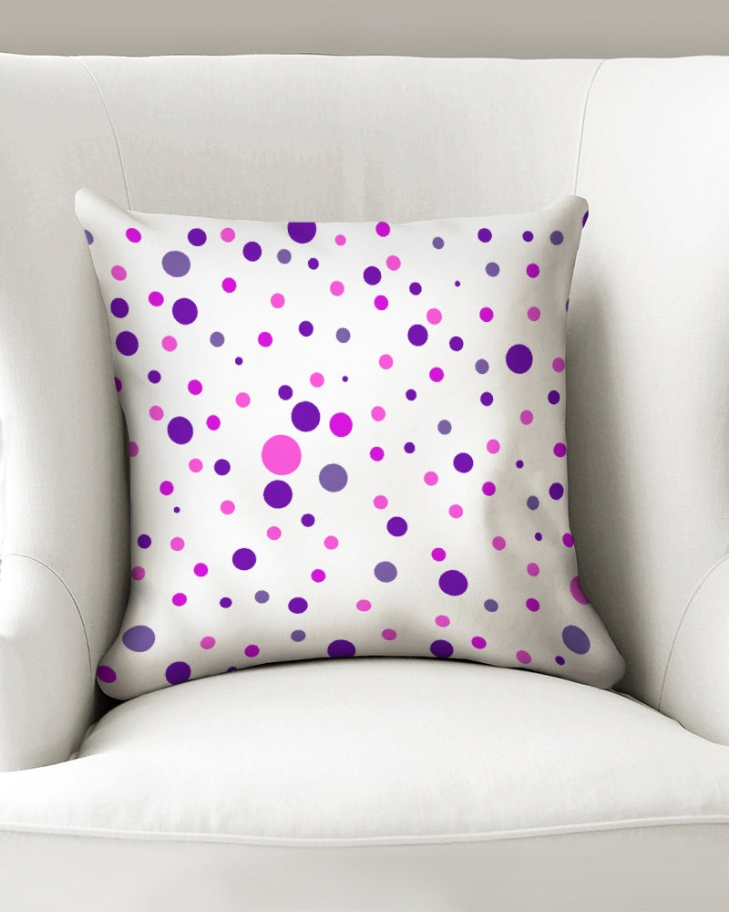 Pink and Purple Dot World 16x16 Throw Pillow Case - 0