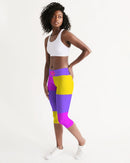 Cali Flower Ladies Mid-Rise Capri-4