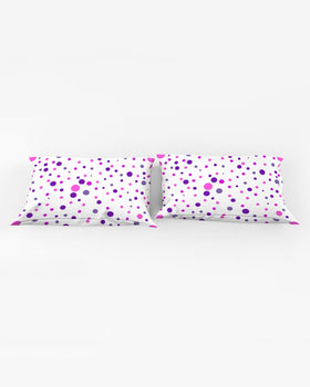 Pink and Purple Dot World Queen Pillow Case - 0