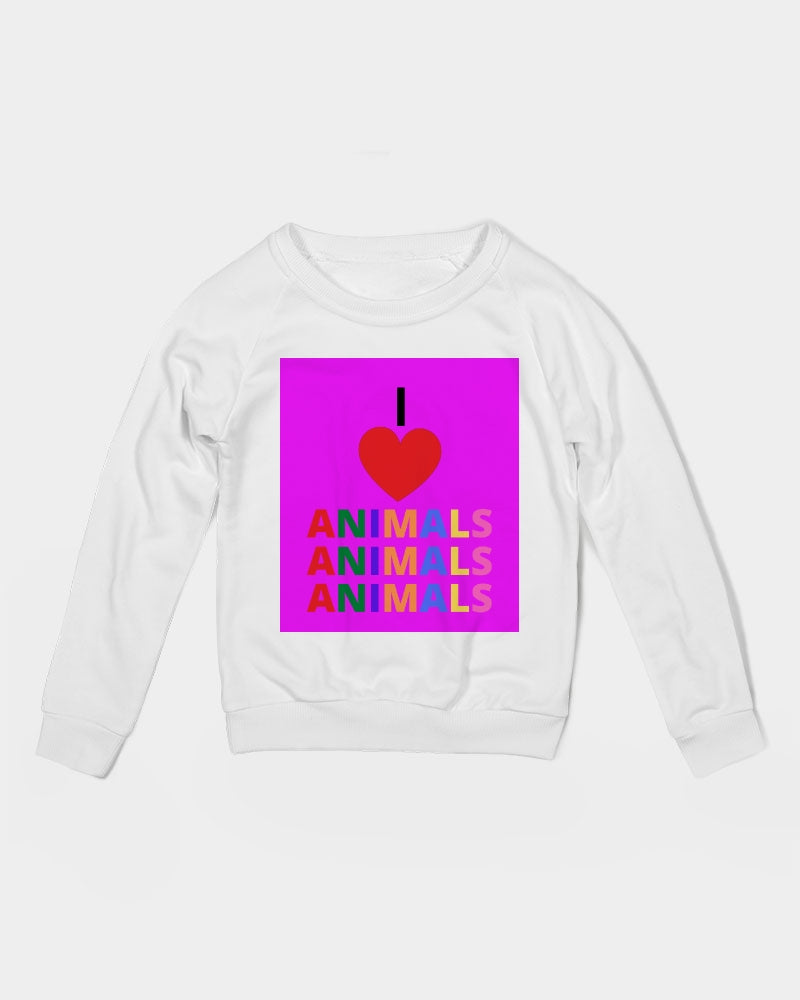 I LOVE ANIMALS Girls  Graphic Sweatshirt