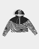 Zebra Print Ladies Cropped Windbreaker-3
