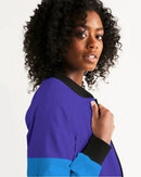 Blue Turqu Ladies Bomber Jacket-4