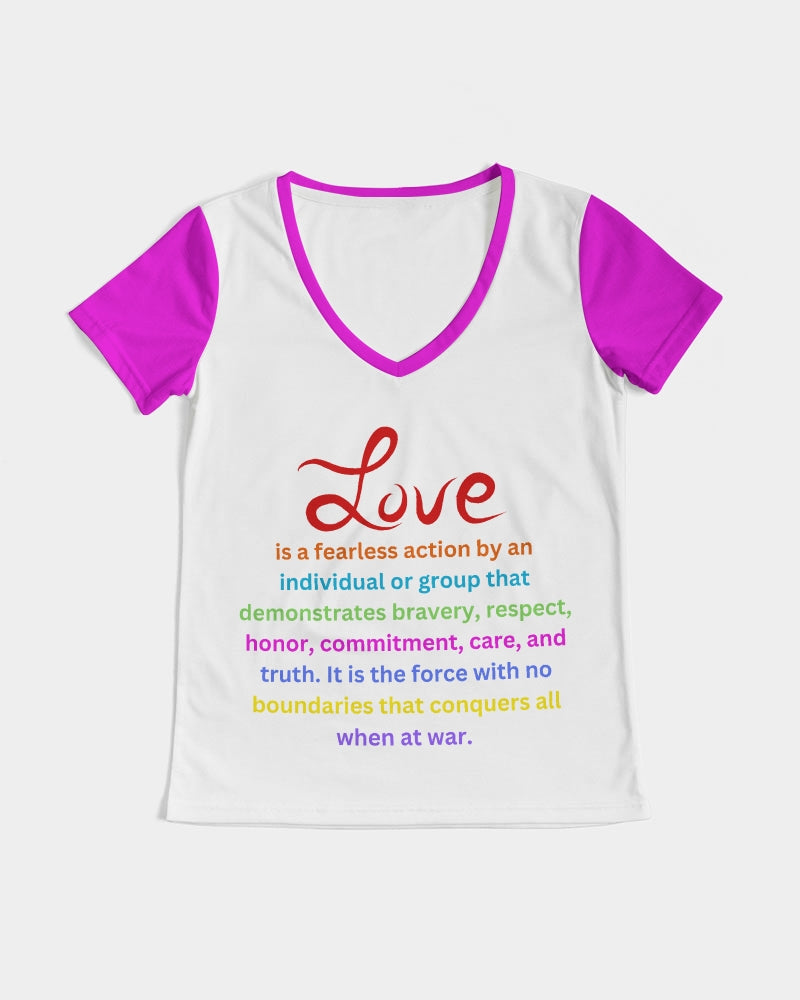 LOVE IS Ladies V-Neck Tee