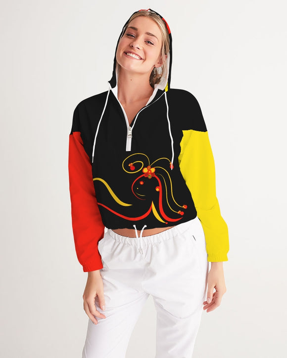 Don't Forget To Stretch Ladies Cropped Windbreaker