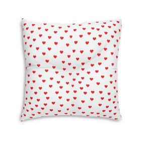Red Hearts Tufted Square Floor Pillow - 0